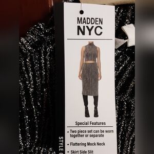 Madden NYC Black and Silver Two-Piece Set